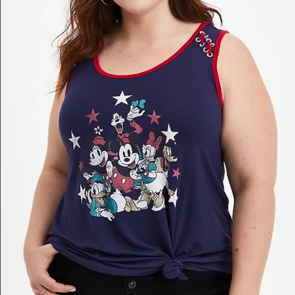 BNWT TORRID DISNEY MICKEY & FRIENDS LACE-UP TANK - Picture 2 of 10